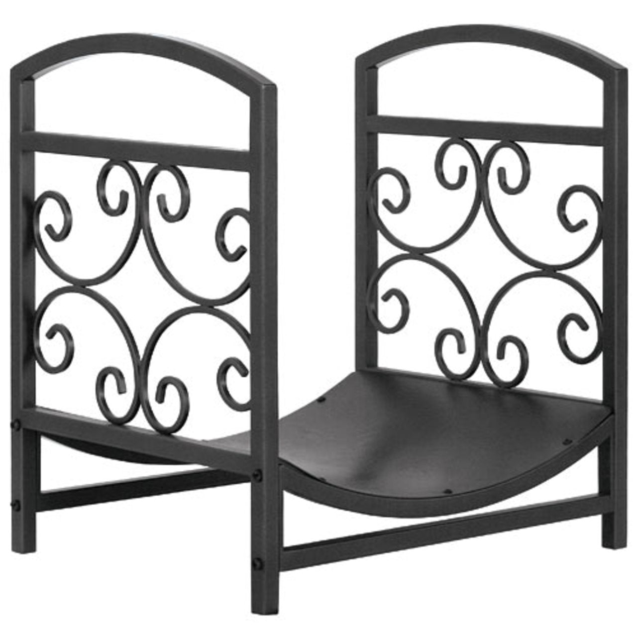 Graphite Log Holder with Scrollwork