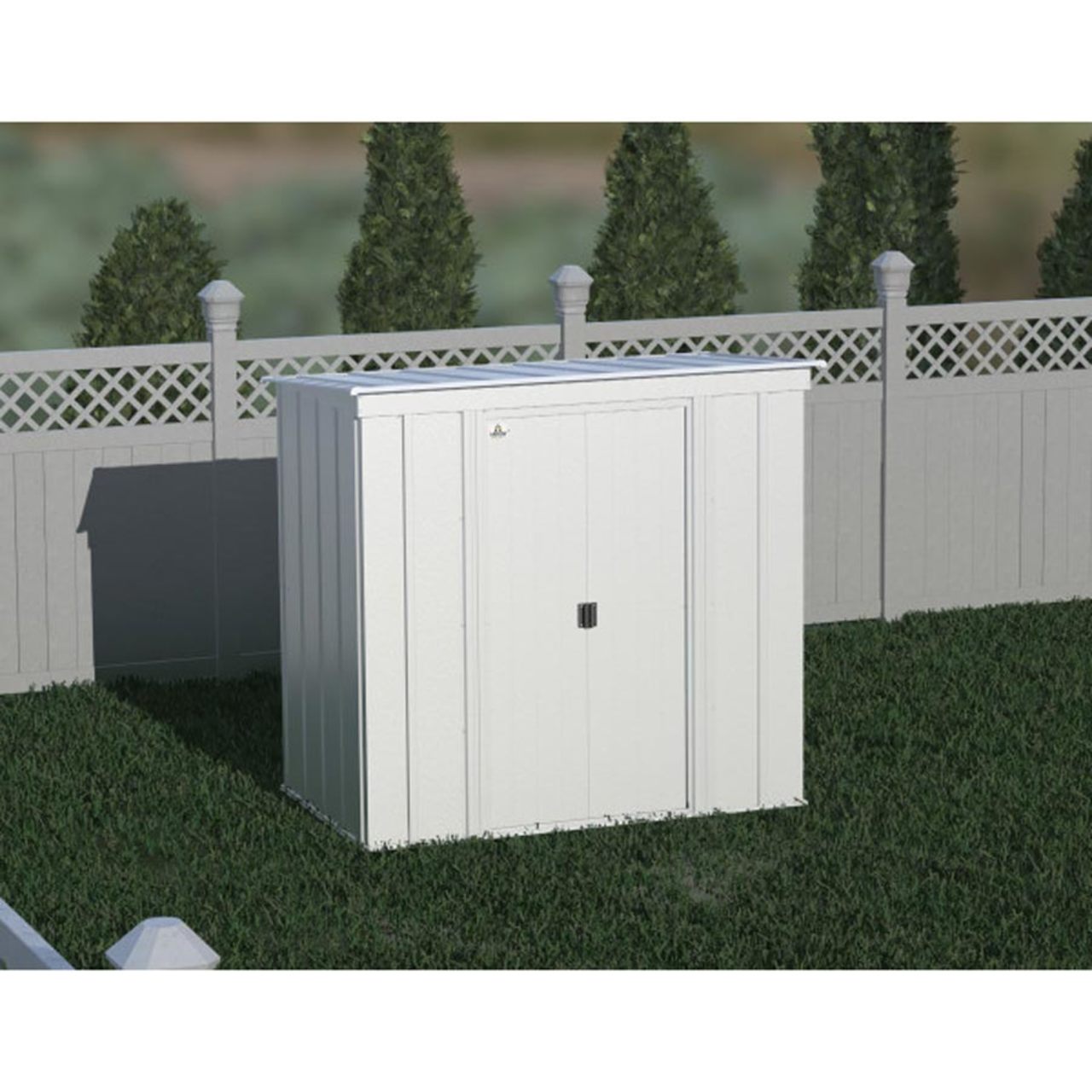 Arrow Classic Steel Storage Shed 6' x 4' -  Flute Gray