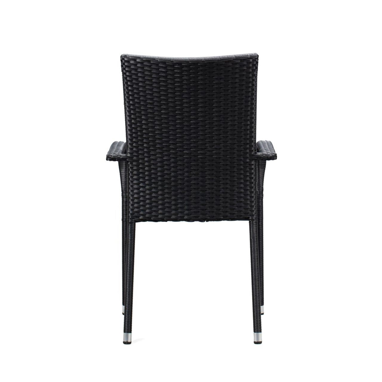 Set of 4 Outdoor Wicker Chairs - Black