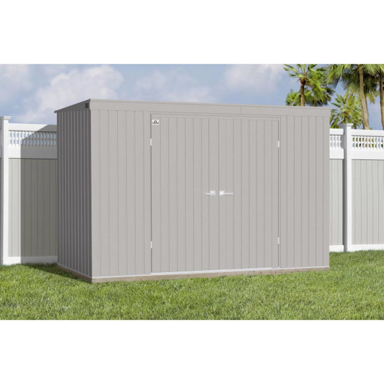 Arrow Elite Steel Storage Shed  10' x 4'  Cool Gray