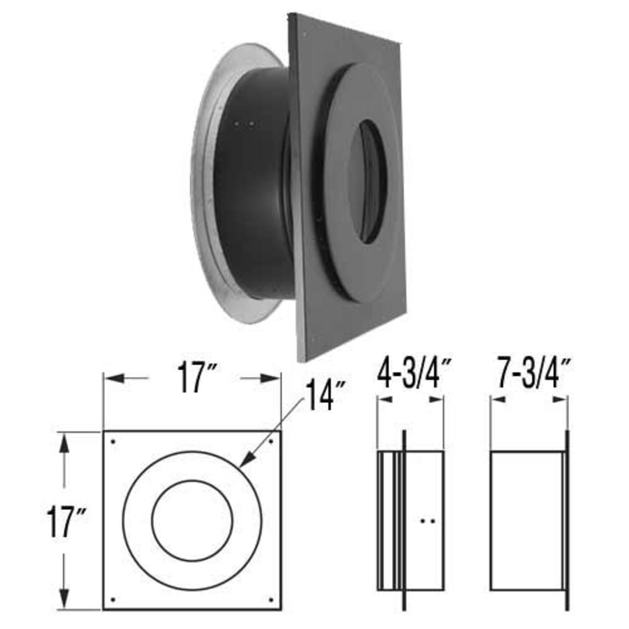 8" DuraPlus Galvanized Wall Thimble - 8DP-WT