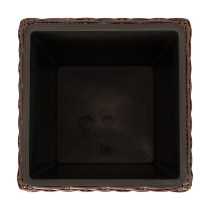 Fire Sense Sierra Square Wicker Planter 2-Piece Set Brown/Black - 66617-66618