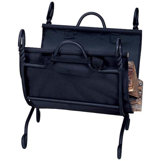 Ring Swirl Log Rack - Black