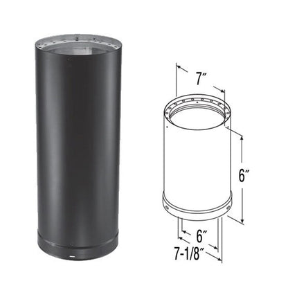 6" x 6" DVL Double-Wall Black Stove Pipe - 6DVL-06