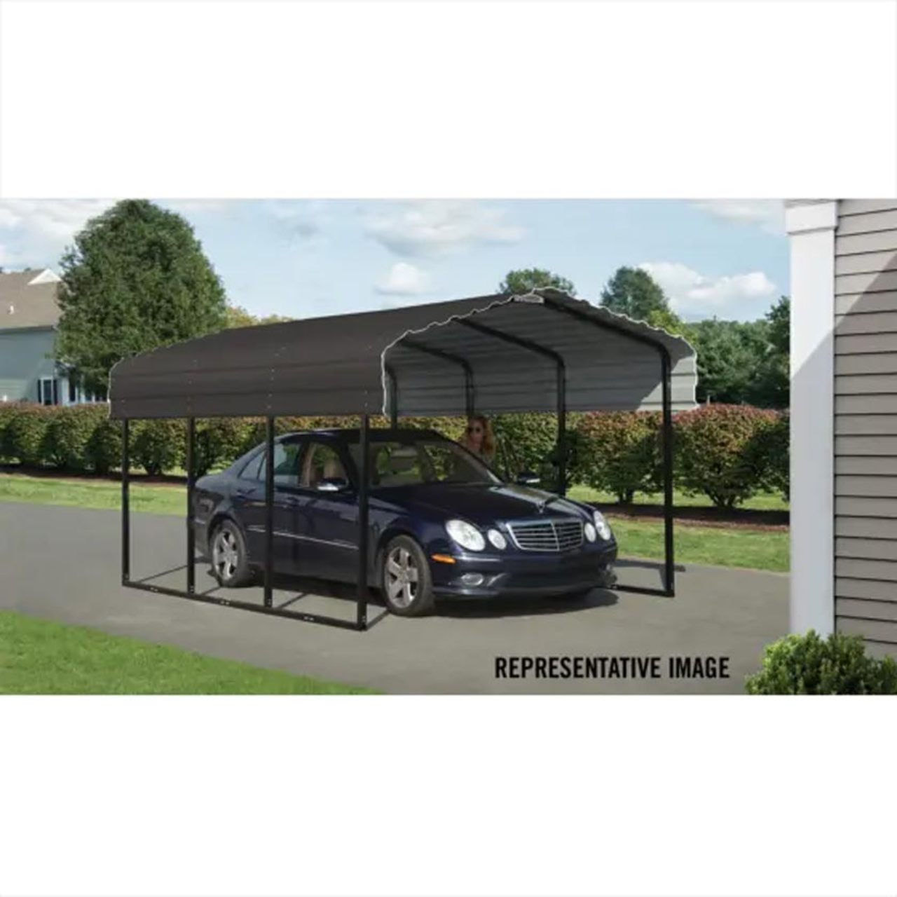Arrow Carport 10 x 20 x 7 Ft. - Charcoal