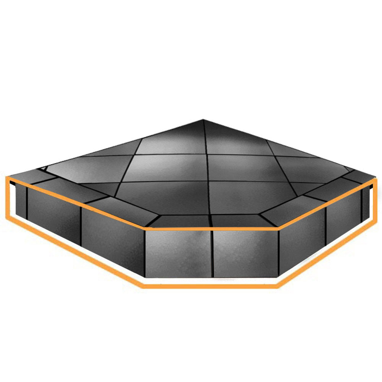 WoodEze Black Knight Single Cut 48" x 48" Hearth Pad Riser