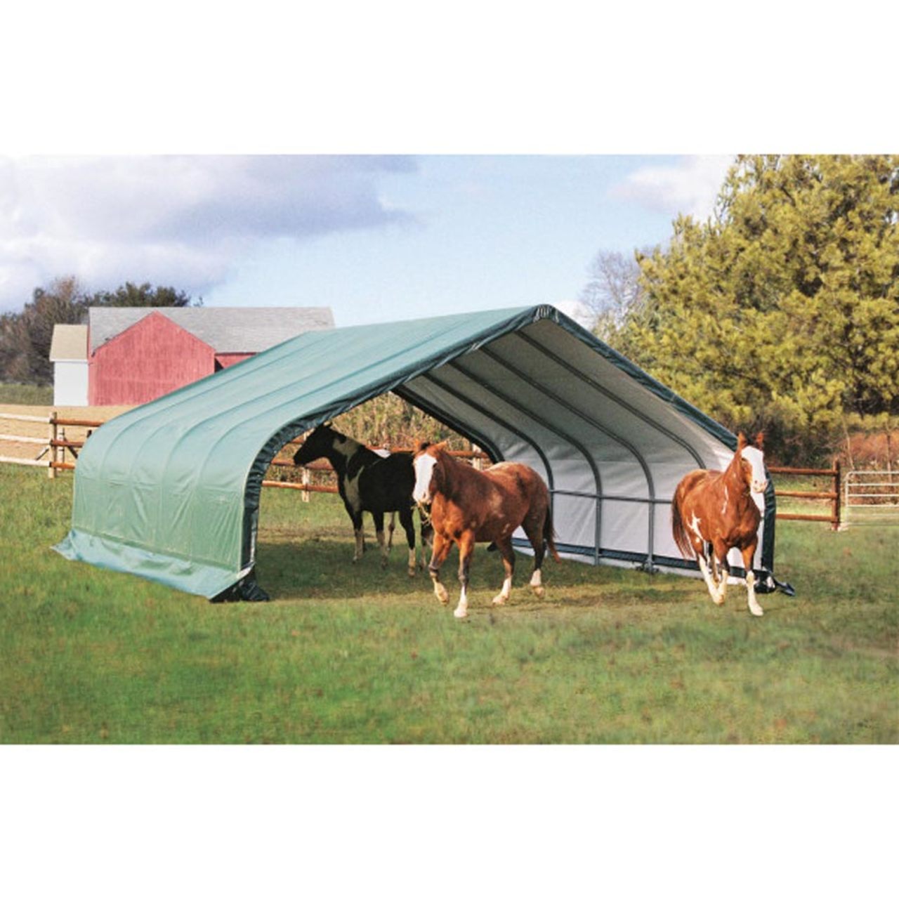 22' x 24' Green Run-In Shelter