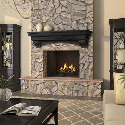 72" Celeste Fireplace Shelf by Pearl Mantels - Espresso Distressed Finish