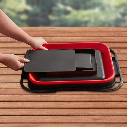 Black and Red Collapsible BBQ Caddy