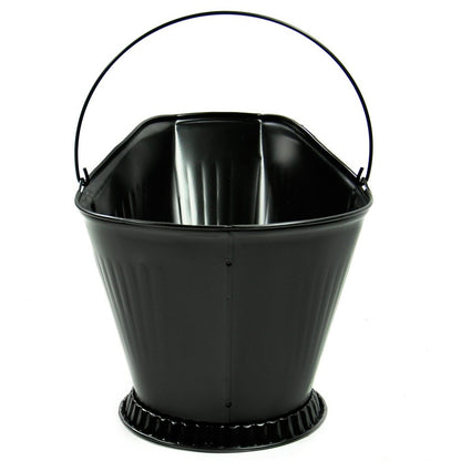 Black Fireplace Coal Hod with Wire Handle