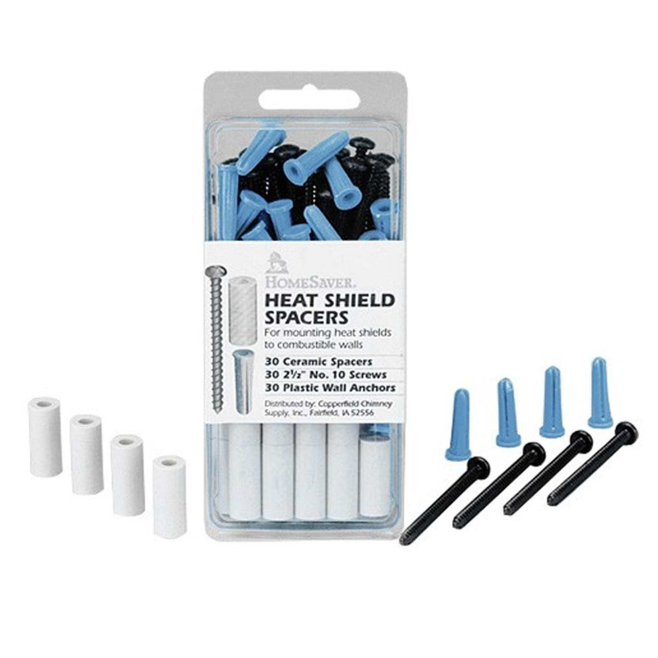 HomeSaver Heat Shield Screws and Spacers Pack of 30