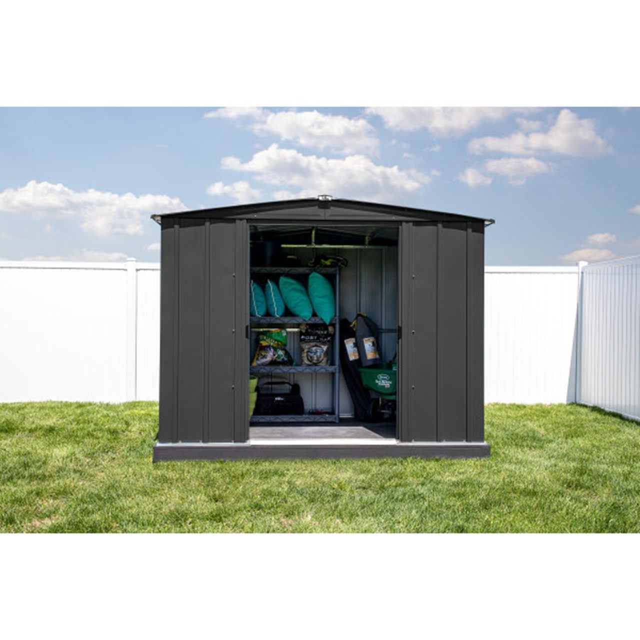 Arrow Classic Steel Storage Shed 8' x 6, Charcoal