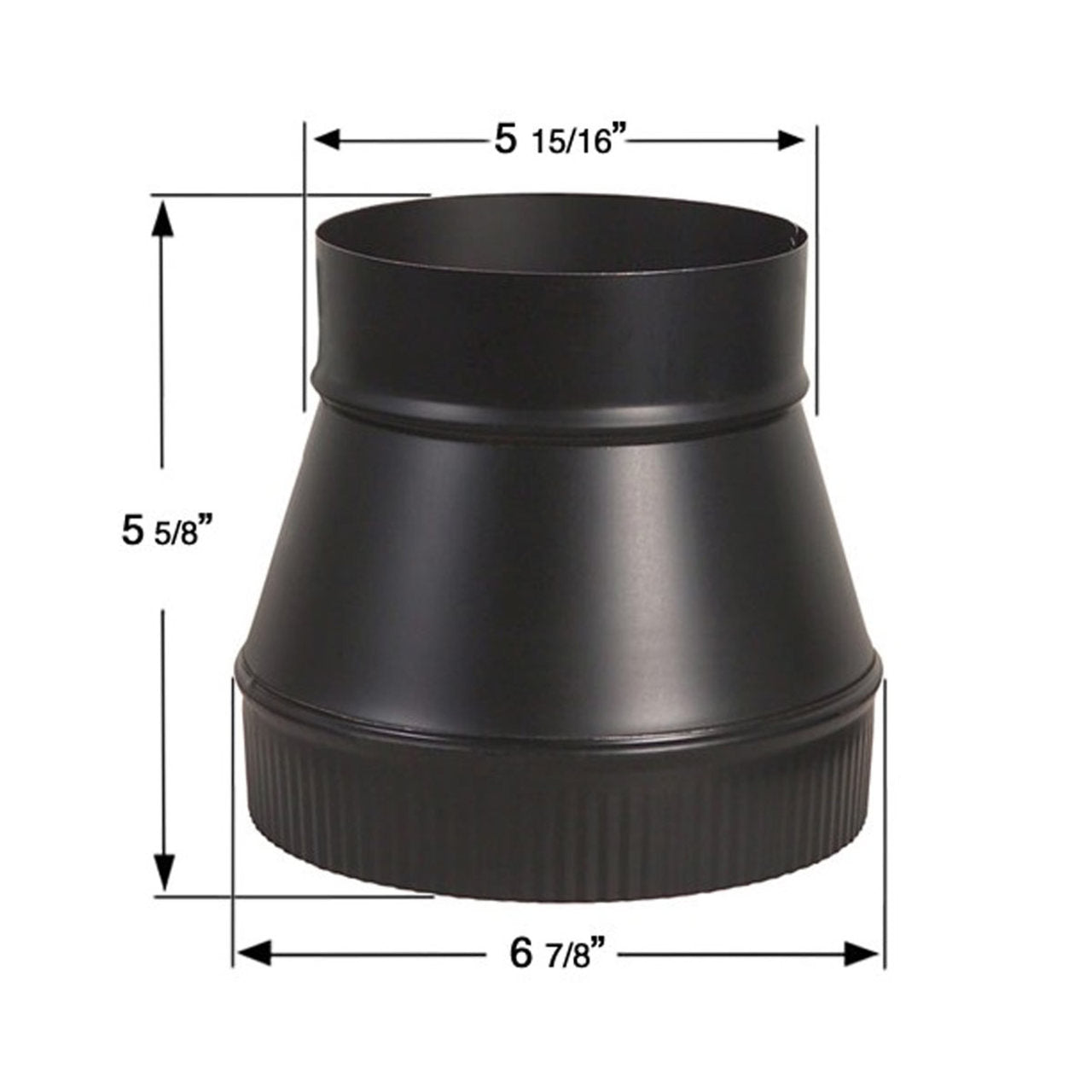 6" to 7" 24-Ga. Snap-Lock Black Increaser