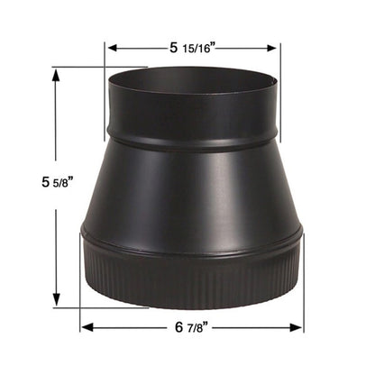 6" to 7" 24-Ga. Snap-Lock Black Increaser