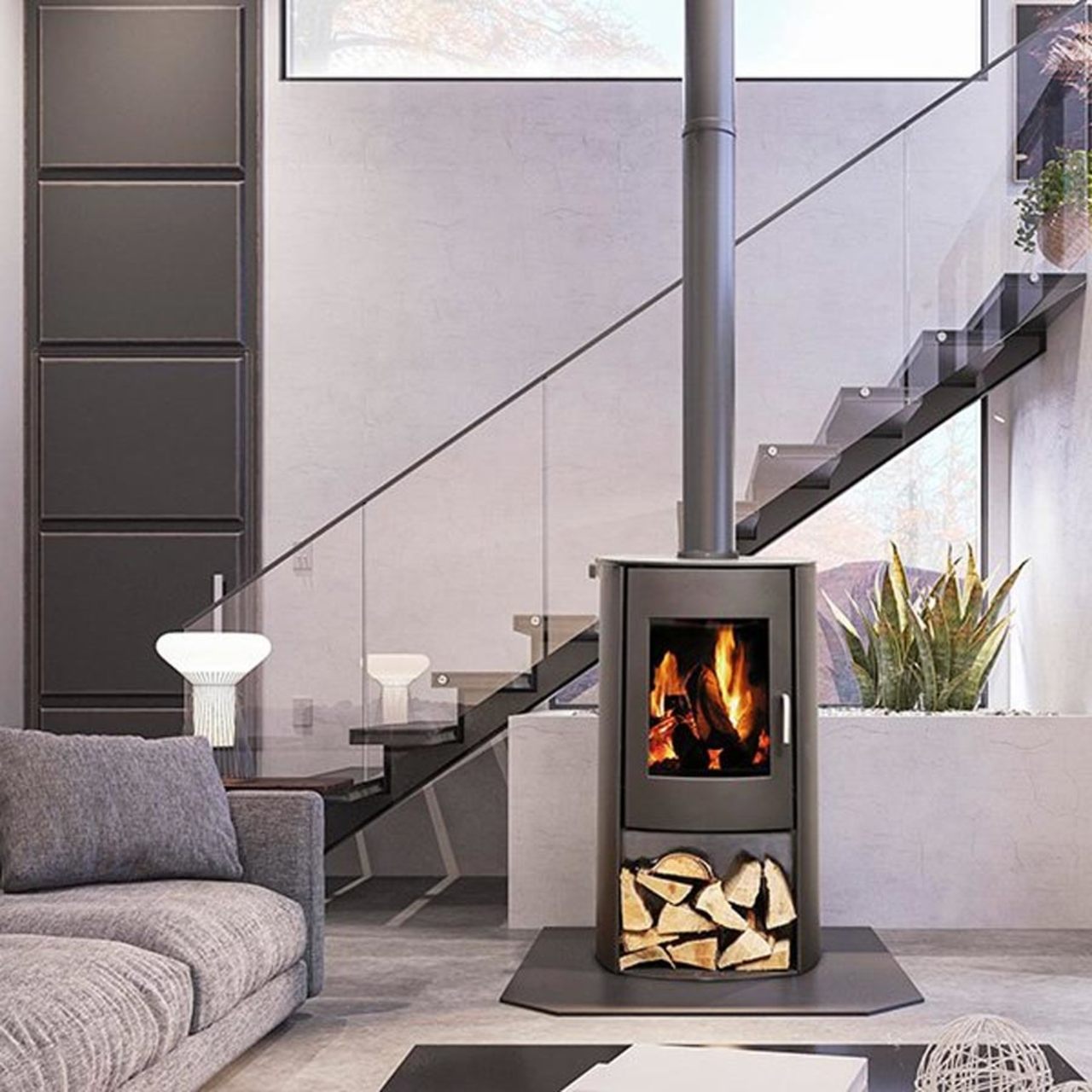 Nectre 65,000 BTU Black Wood Stove - N65