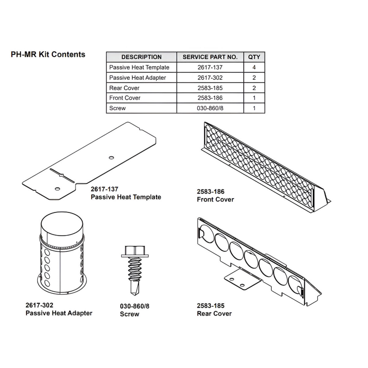 Majestic Passive Heat Kit Starting Collars - PH-MR