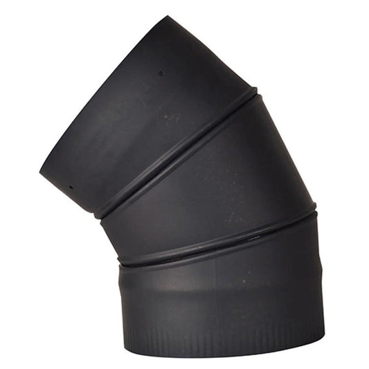 8" Ventis Single-Wall Black Stove Pipe - 45-Degree Adjustable Elbow - VSB0845A