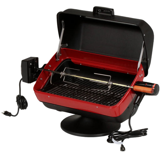 Americana 3-Zone Electric Tabletop Grill with Window & Rotisserie - 9309U8.181