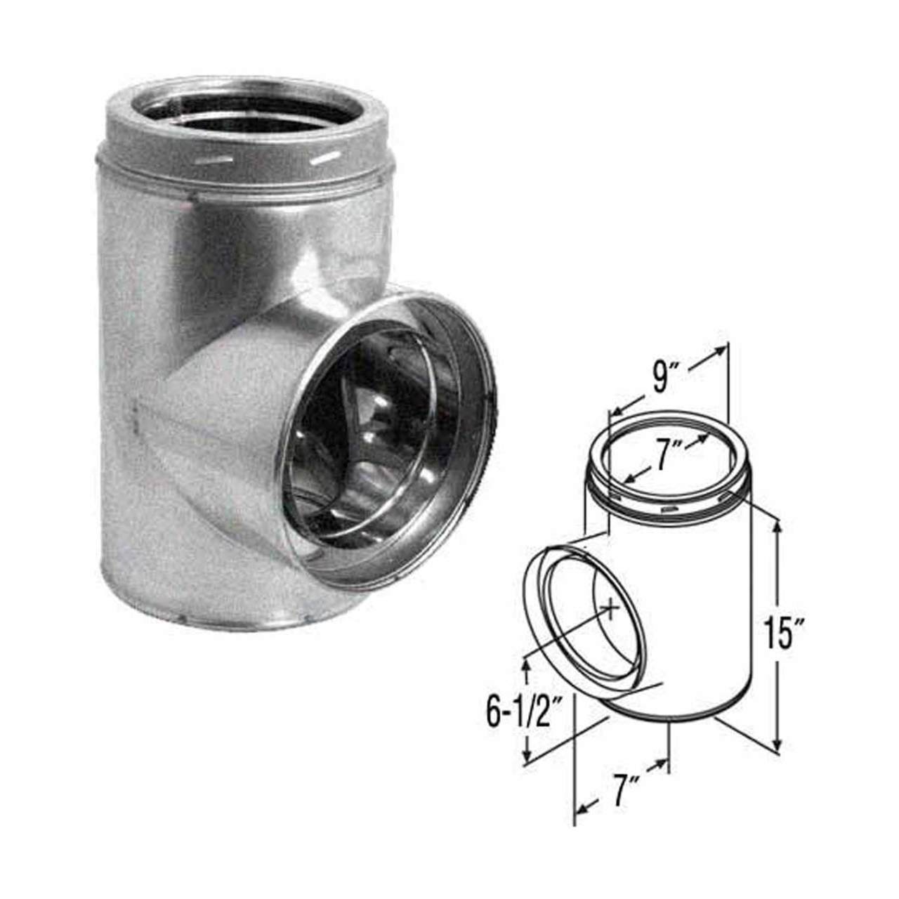 7'' DuraTech Galvanized Standard Tee wit