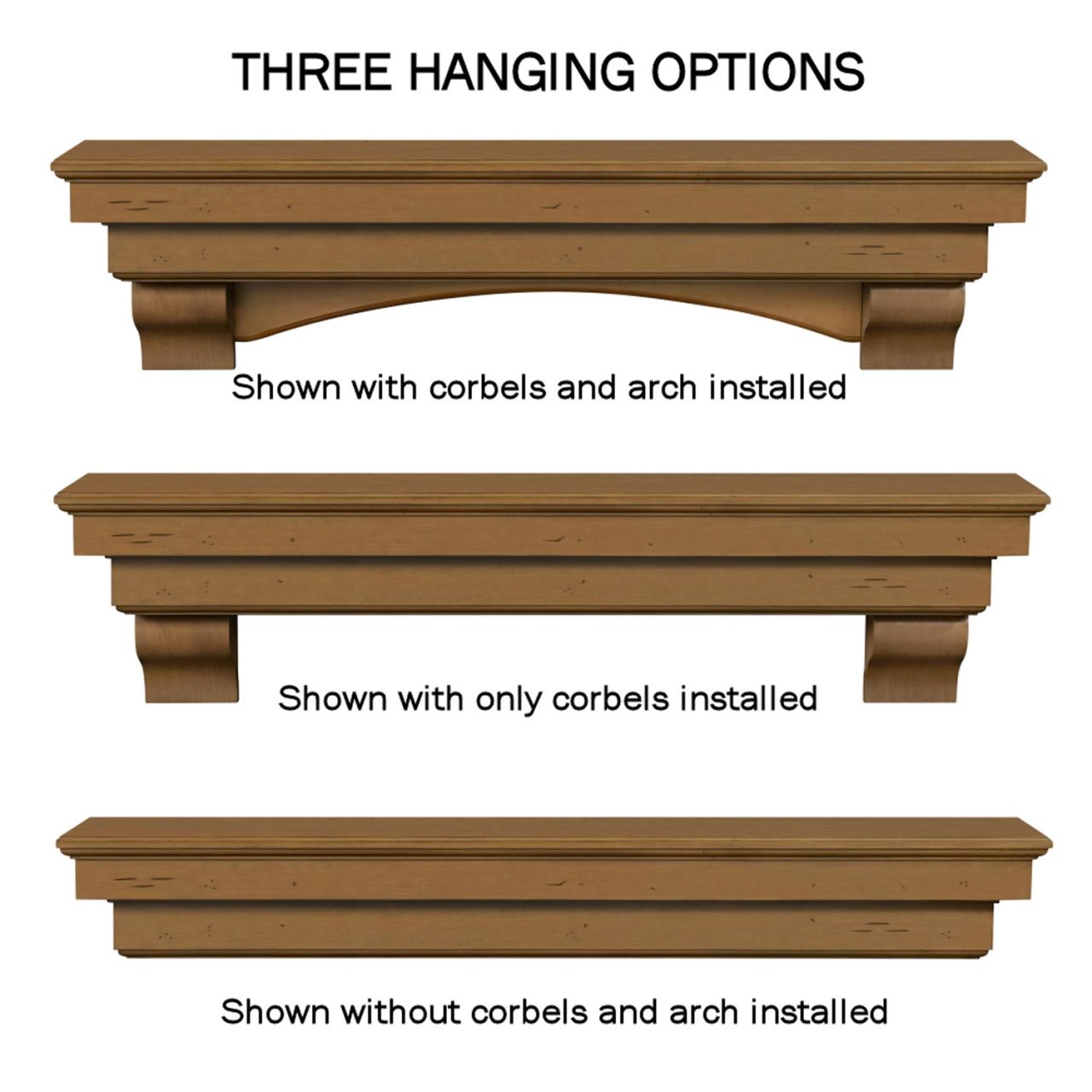 60" Celeste Fireplace Shelf by Pearl Mantels - Dune Distressed Finish