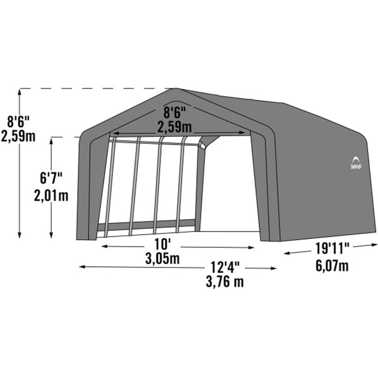 12' x 20' Gray Garage-in-a-Box