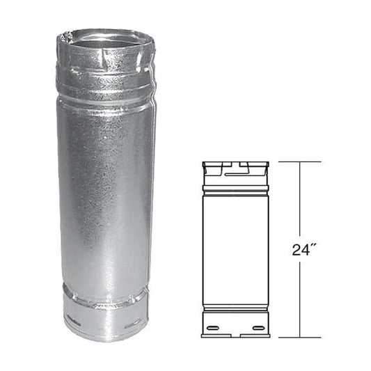 3" x 24" PelletVent Pro Galvalume Pellet Stove Chimney Pipe - 3PVP-24