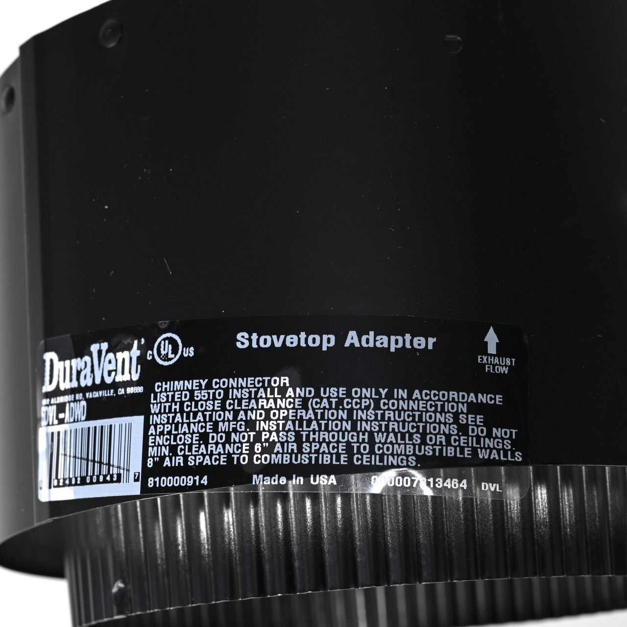 6" DVL Adapter-Damper Section - 6DVL-ADWD