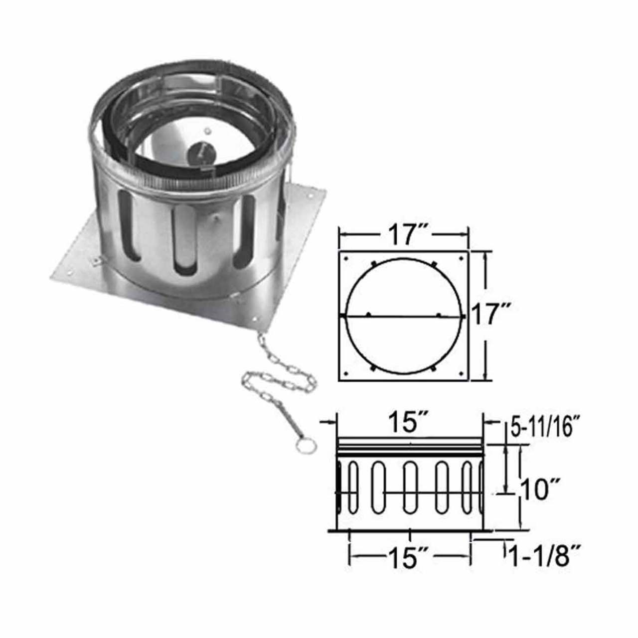 12" DuraChimney II Anchor Plate with Damper - 12DCA-APD