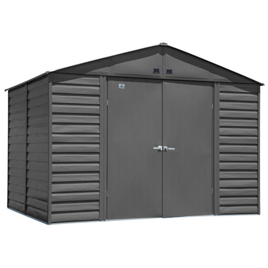 Arrow Select 10' x 8' Steel Storage Shed - Charcoal