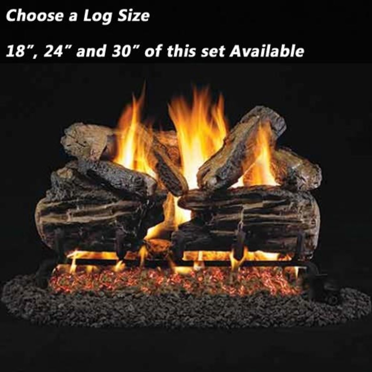 18''-30'' Peterson Real Fyre Charred Split Oak Vented Propane Gas Log Kit