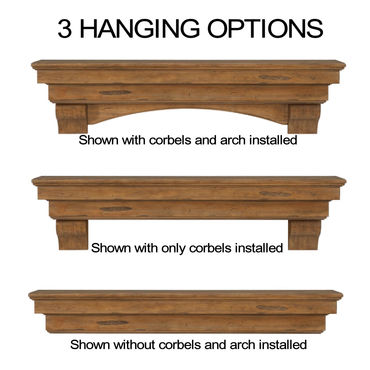 48" Celeste Fireplace Shelf by Pearl Mantels - Dune Distressed Finish