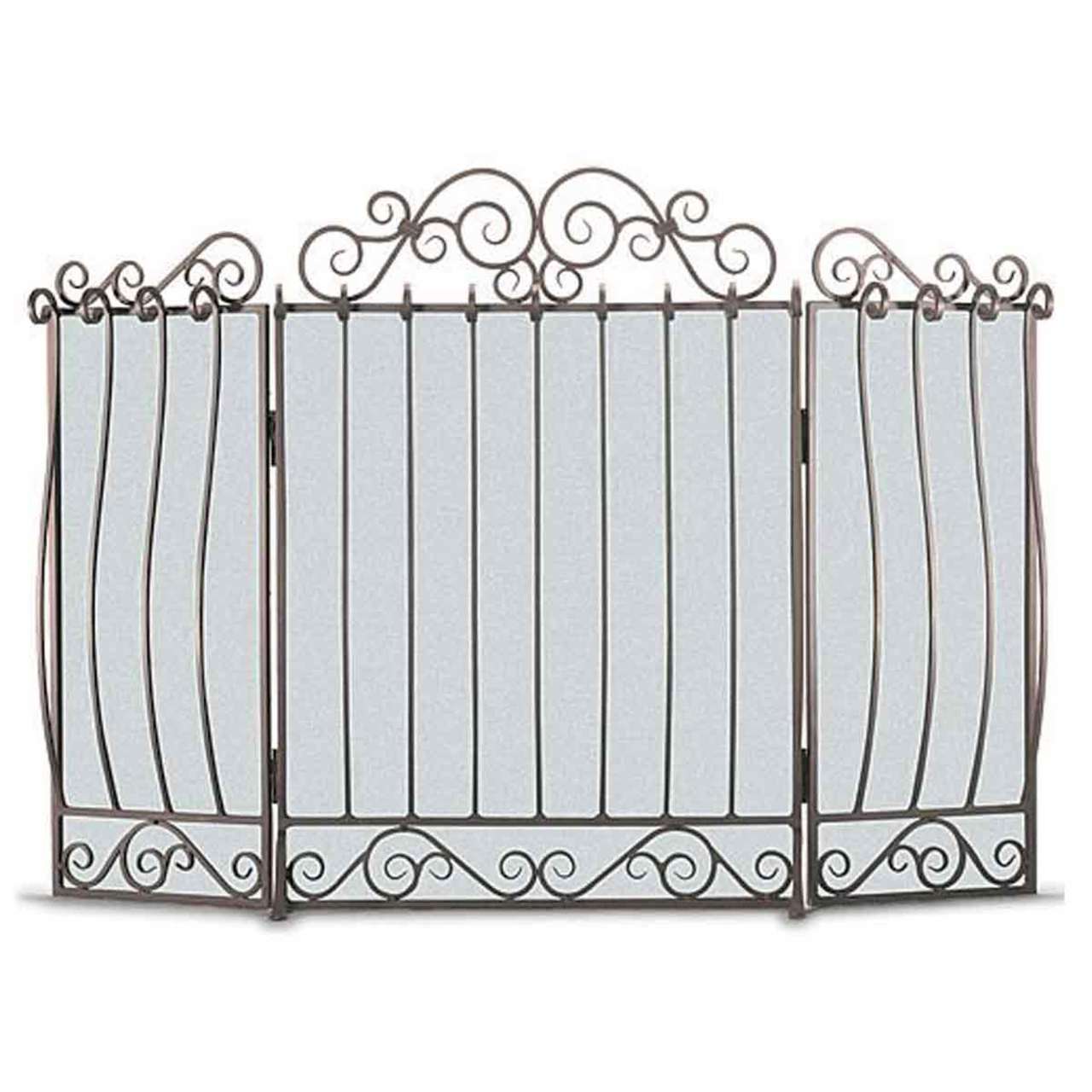 Pilgrim Villa Three Panel Fireplace Screen - Brushed Bronze