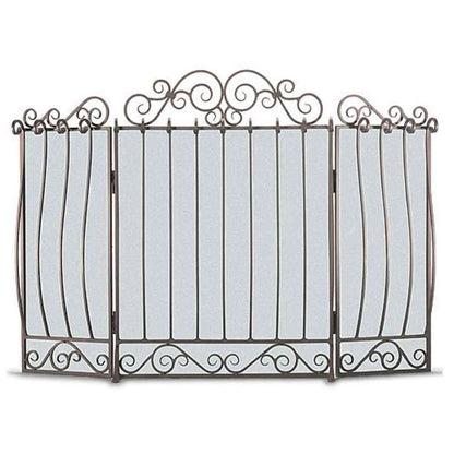 Pilgrim Villa Three Panel Fireplace Screen - Brushed Bronze
