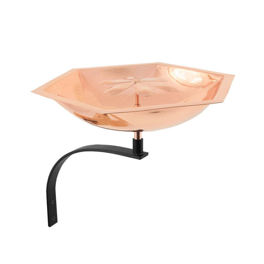 11.5" Copper Bee Fountain & Birdbath with Wall Mount Bracket