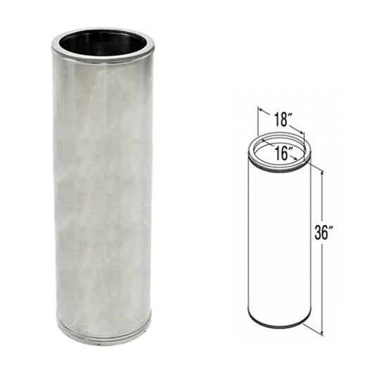 16" x 36" DuraTech Stainless Steel Chimney Pipe - 16DT-36SS