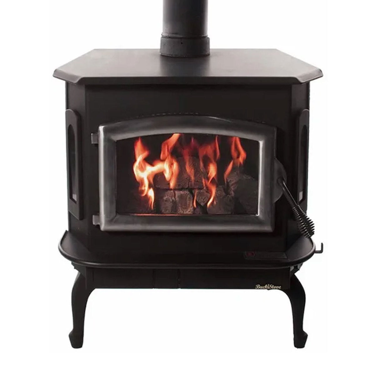 Black Wood Stove with Pewter Door - Model 81
