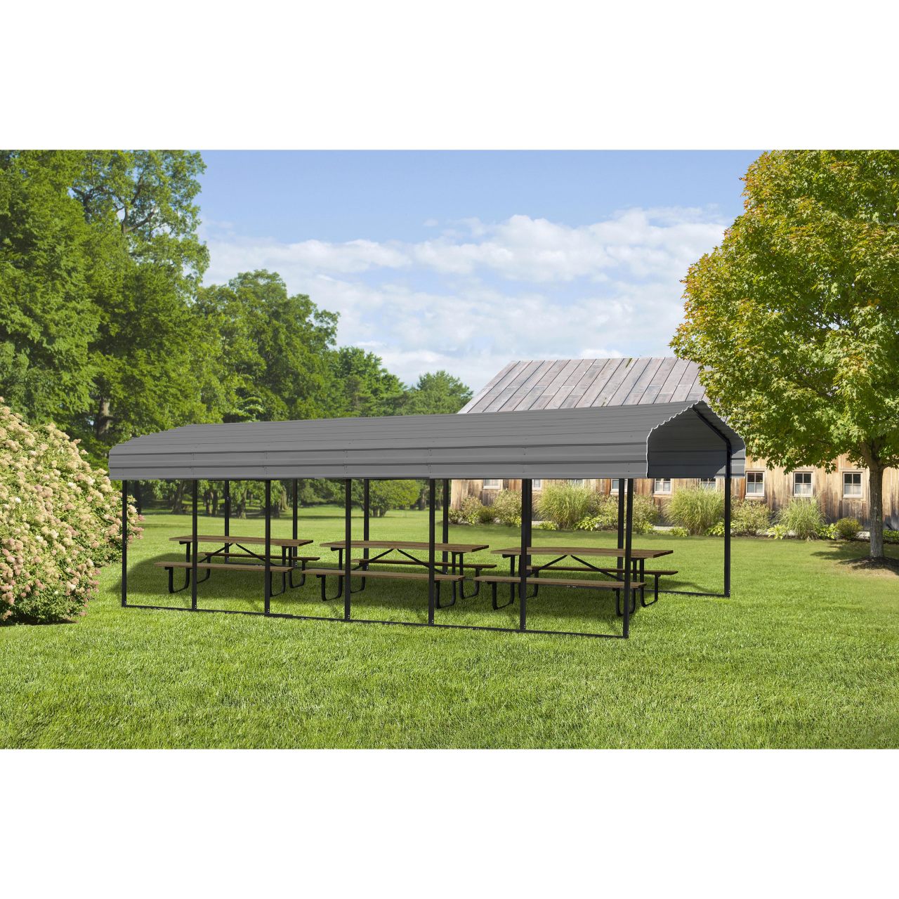 Arrow 10' x 29' x 9' Carport - Charcoal