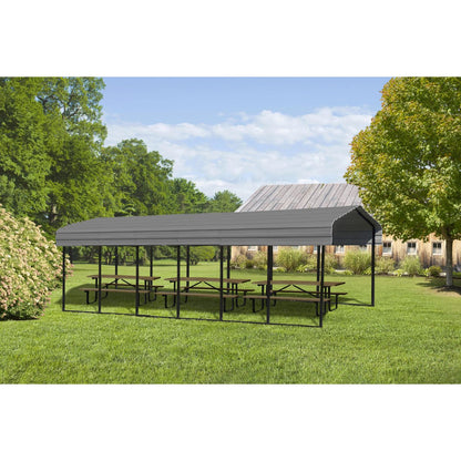 Arrow 10' x 29' x 9' Carport - Charcoal