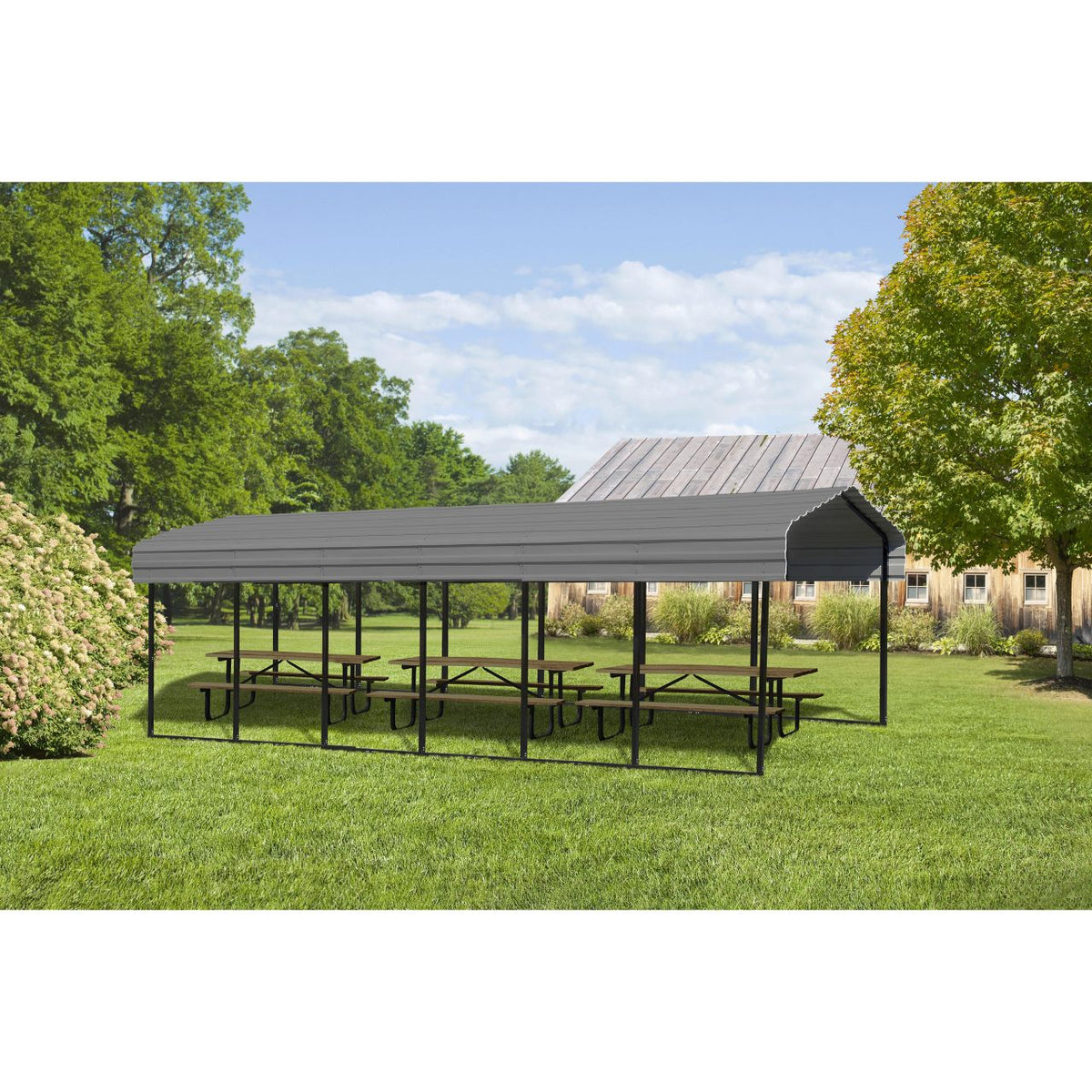Arrow 10' x 29' x 9' Carport - Charcoal