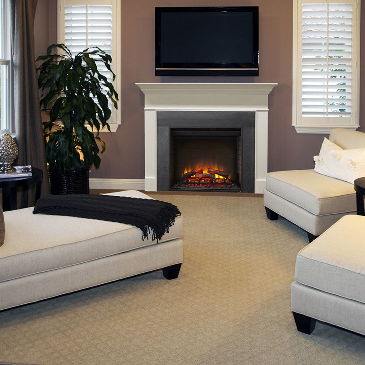 SimpliFire 36" Built-In Traditional Electric Fireplace - SF-BI36-EB