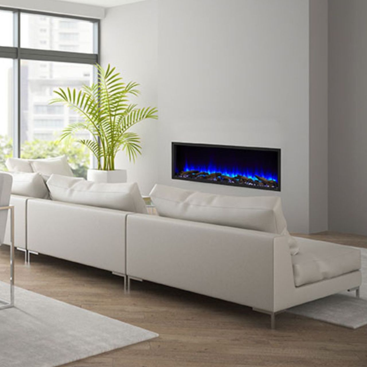 SimpliFire 78" Scion Clean-Face Linear Electric Fireplace - SF-SC78-BK