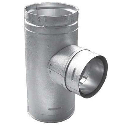 4" PelletVent Pro Galvalume Increaser Tee with Clean-Out Tee Cap - 4PVP-T3