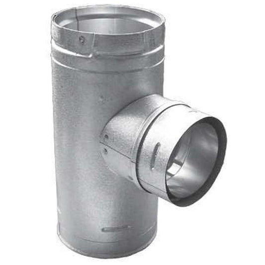 4" PelletVent Pro Galvalume Increaser Tee with Clean-Out Tee Cap - 4PVP-T3