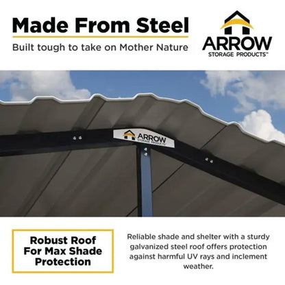 Arrow Carport 20 x 29 x 7 Ft. - Eggshell