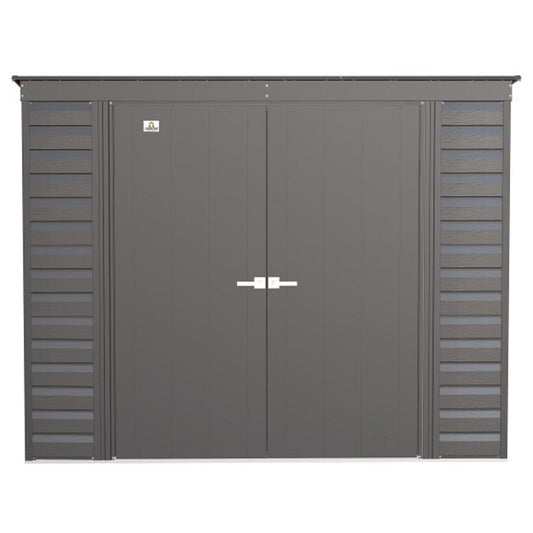 Arrow Select 8' x 4' Steel Storage Shed  -  Charcoal