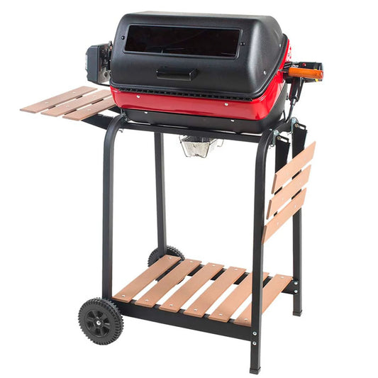 Americana 3-Zone Cart Electric Grill with Side Tables & Rotisserie - 9329U8.181