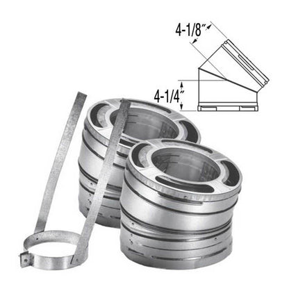 7'' DuraPlus 15 Degree Galvanized Elbow Kit - 7DP-E15