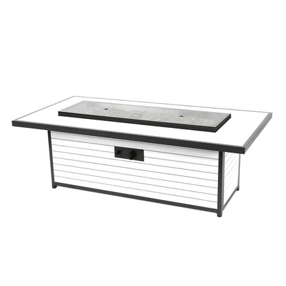 Outdoor Greatroom Kenwood and Brooks Linear Chat Height Gas Fire Pit Table