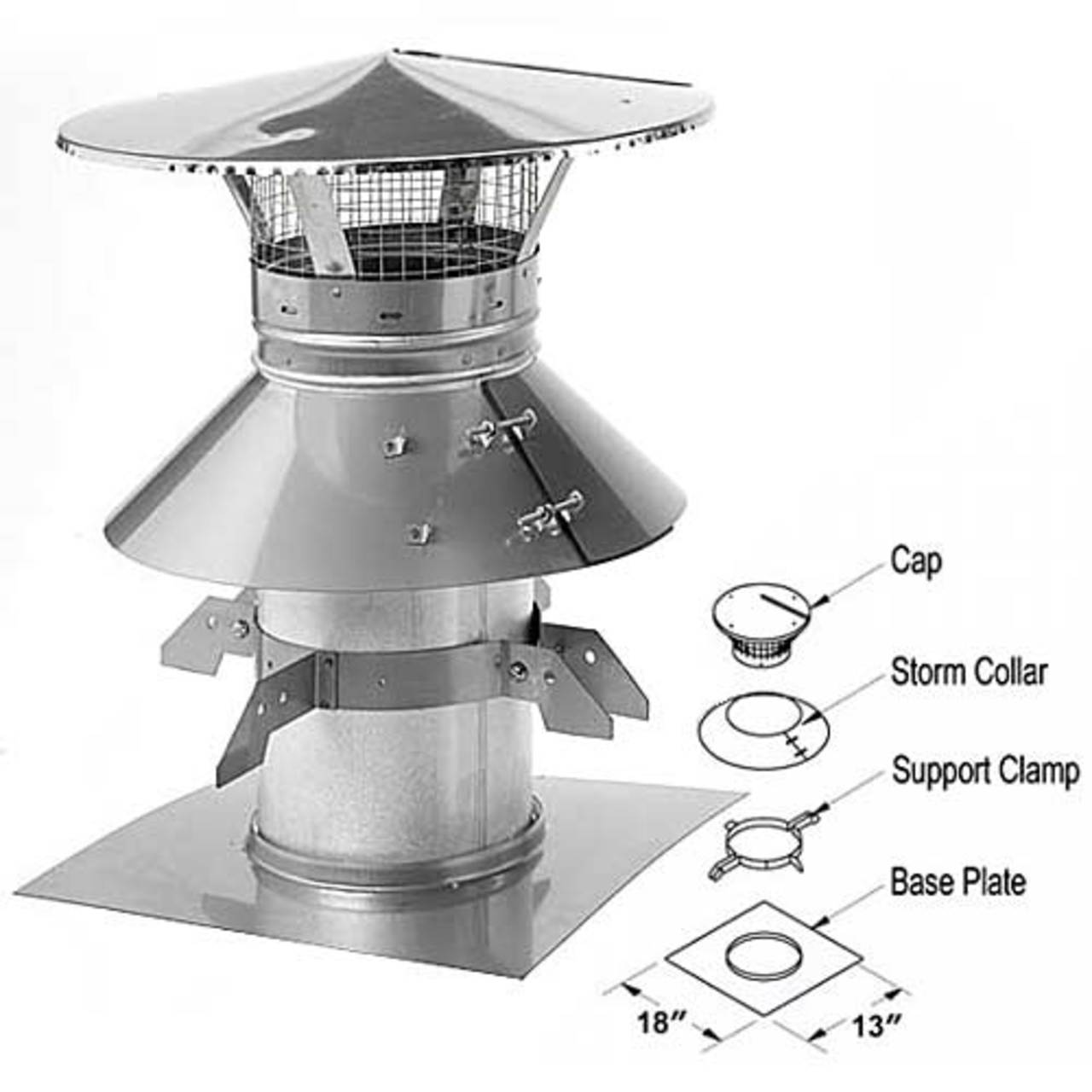 8" DuraLiner Round 13" x 18" Extend-A-Cap Kit - 8DLR-KXC18