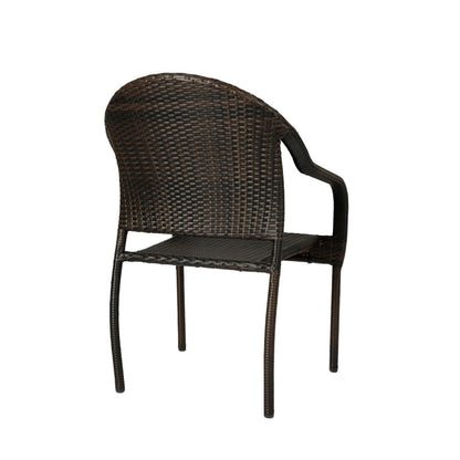 Rhodos CafÃ© Stacking Chair In Mocha All-Weather Wicker - 4 Piece Set